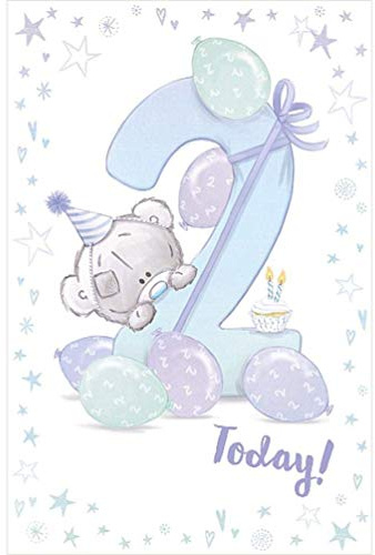 Me To You Bear 2 Today Boys Tiny Tatty Teddy 2nd Birthday Card