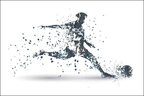 Muralo Photo Wallpaper Sport 60 x 90 cm Non-Woven Wallpaper Wall Wallpaper Football Player Ball Abstract Grey Living Room Bedroom Children's Room Modern Wall Pictures XXL Boy Wall Decoration