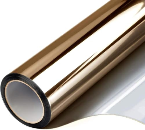 FILMGOO Film de protection anti-UV pour fenêtre de confidentialité et de protection contre la chaleur et le soleil Film de protection anti-UV réfléchissant en verre teinté antiadhésif pour miroir