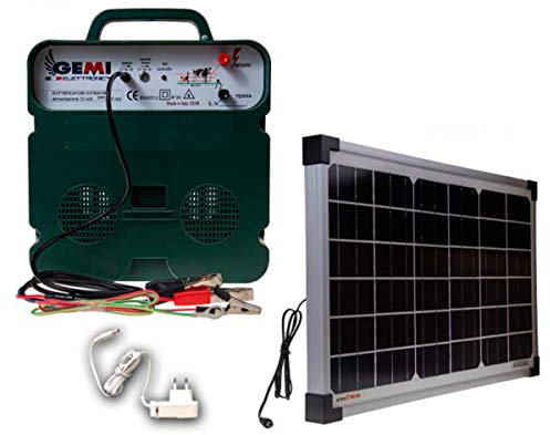 Elettrificatore B/12 con Pannello Solare per Uso Professionale 12 V / 220V per Recinto Elettrico 6J 10000 V Recinzione Elettrica Recinzione Elettrificata per Cinghiali Mucche Maiali Galline