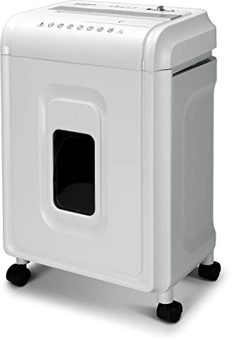 Aurora High-Security 8-Sheet Micro-Cut Paper, CD/DVD and Credit Card Shredder, White/Gray