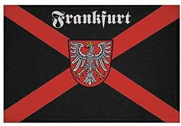 U24 Aufnäher Frankfurt Kreuz Fahne Flagge Aufbügler Patch 9 x 6 cm