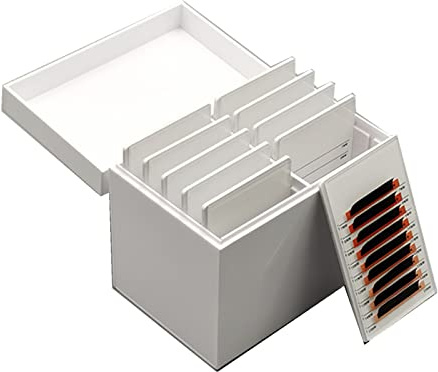 Acrylic Eyelash Storage Box, 10 Layers False Eyelashes Glue Pallet Holder Display Grafting Eye lashes Extension Close-Packed Display with 10 Pallets Makeup Organizer
