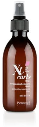 KOSSWELL PROFESSIONAL - Spray Activador de Rizos XL Curls, 250 ml, con Linaza, Método Curly Girl, Ondas y Rizos Definidos, Activa y Refresca el Día Después, Reduce el Encrespamiento Capilar