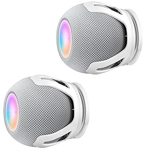 SPORTLINK Kompatibel mit Homepod Mini Wandhalterung - Homepod Mini Halter Eingebautes Kabelmanagement Platzsparendes Design(2erPack-Weiß)