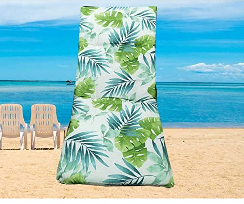 Genérico Cojín Acolchado para tumbonas. Medidas 180 x 55 x 8 cm. Colchoneta para Silla y Tumbona de Playa, Piscina, jardín (Hojas)