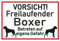 Samunshi® Aufkleber Vorsicht Boxer - Schild Sticker Hinweisschild Warnschild Vorsicht Hund 10 x 6,7cm Vorsicht Boxer schwarz