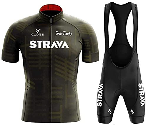 Fahrradtrikot Herren Fahrradbekleidung Set Radtrikot Kurzarmtrikot mit 9D Sitzpolster Rennrad Trikot Fahrradbekleidung Atmungsaktiv und Schnell Trockend (ON3,XL)