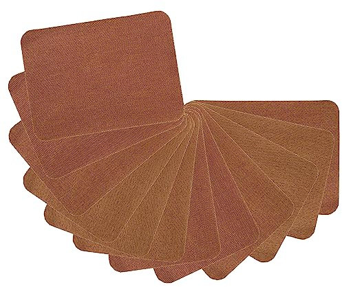 12 Pieces Premium Quality Fabric Iron-on Patches, Strong Glue, 100% Cotton Brown Repair Decorating Kit, Size 3 x 4-1/4 (7.5 cm x 10.5 cm)