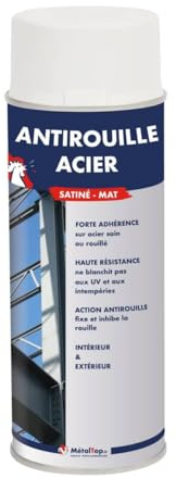 Metaltop - Antirouille Acier - Gris anthracite - RAL 7016 - Bombe 400 ml - Sous-couche de protection contre la corrosion pour fer et métal brut