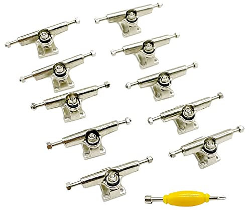 Ghulumn 10 StüCke 29 Mm Fingerboard Trucks Finger Deck mit Muttern mit SchraubenschlüSsel Schraubendreher für Finger Skateboards