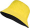 styleBREAKER Unisex Wende Fischerhut aus Baumwolle | 2 in 1 Reversible Bucket Hat Streetwear Look | Sonnenhut Anglerhut für Damen und Herren, Farbe:Gelb-Schwarz