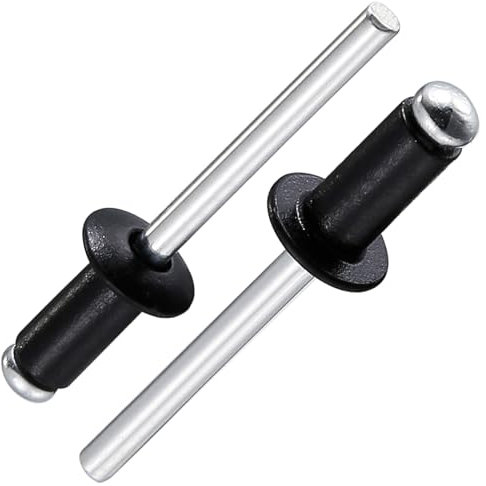 Wensilon (300 pz) 3/16 x3/8 Nero Alluminio Cieco Pro Rivetti, Alluminio Grip e Acciaio Mandrino