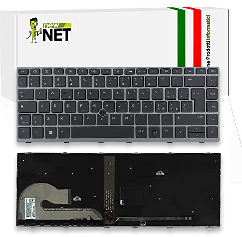 new net - Tastiera Compatibile con Notebook HP ZBook 14u G6 6TV23EAR 111A6EAR [Frame Dark Gray - Trackpoint - Retroilluminata - Italiana]