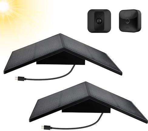 2pack Solar Panel for Blink Outdoor 4(4th Gen)/Blink Outdoor(3rd Gen) XT3 and Blink XT2/XT Camera, Solar Panel for Blink Security Camera Outdoor(Camera not Included) (Black)