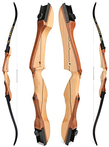 limaity 66/68/70 Zoll Take-down Recurvebogen Set Bogenschießen Set Bogen und Pfeil Set Erwachsene Langbogen Jagdbogen für die Praxis im Freien Schießen Training Junior Anfänger (66inch-20bls)