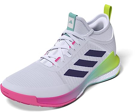 adidas Shoes - Low (Non Football) Crazyflight Mid, FTWR White/Team Colleg Purple/Flash Aqua, HP3337, 3-