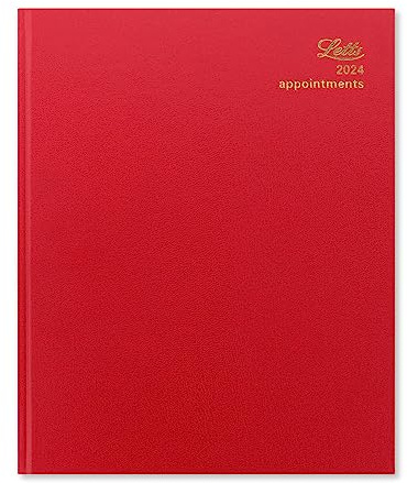 Letts Standard Quarto week to view 2024 diary - red