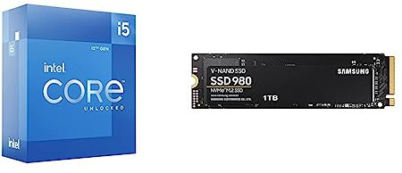 Intel Core i5-12600KF 12. Generation Desktop Prozessor BX8071512600KF & Samsung 980 M.2 NVMe SSD, (MZ-V8V1T0BW), 1 TB, PCIe 3.0, 3.500 MB/s Lesen, 3.000 MB/s Schreiben, Internes Solid State Drive