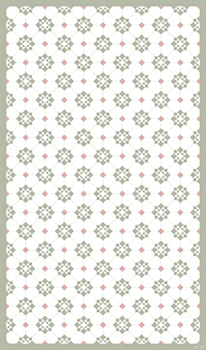 DobleUve Estudio Alfombra Vinílica Hidráulica 34 | Color Verde | 65x140 cm | Alfombra Cocina Lavable Antideslizante | Alfombra Vinilica | Suelo Vinílico | Alfombra Vinilo Salón