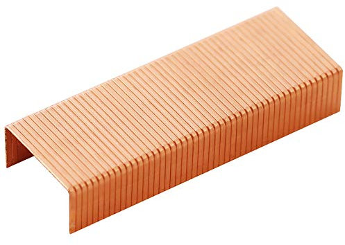 1000 Stück universelle U-förmige 24/6 Kupfer-Standardnägel, Roségold-Heftklammern, geeignet für Zuhause, Büroräume, Schule