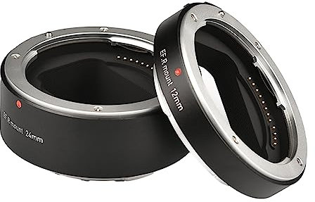 Andoer Automatische Verlängerungsrohre, 12 mm + 24 mm, R-Halterung, leichtes Makrorohr-Set, kompatibel mit Canon-Objektiven mit RF-Halterung und Canon R5/R6/R7/R10 Kamera