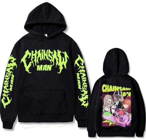 MDEM Japanese Anime Chainsaw Man Hoodie Male Denji Power Makima Double Sided Print Hooded Fashion Oversized Men Women Hoody Clothes-style8||M