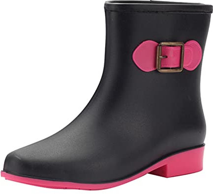 Kobilee Stivali Antipioggia Donna Imbottiti Invernali Stivali Pioggia Pianta Larga Antipioggia Scarpe Impermeabili da Lavoro Antiscivolo Stivaletti Pioggia 38 Colorati Stivali Gomma Bassi Corti