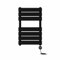 NRG Prefilled Flat Panel Electric Heated Towel Rail Radiator Black Thermostatic Bathroom Warmer with Touch Screen Display 650x400mm - 400W