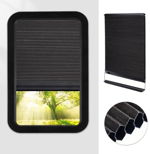 Tende plissettate di ricambio per porte di ingresso preparate Lippert, 30,5 x 53,3 cm, tende per finestre con parasole cellulare a doppio strato e guide in alluminio, per camper, rimorchi da viaggio