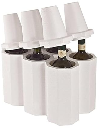 FESTA WOW Porta Bottiglie Kit in Polistirolo, Ideale per Imballaggio e Spedizione di Bottiglie Fragili (1, 6 Bottiglie)