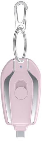Desikixudy 1200 MAH - Mini power bank portatile, per smartphone, tipo C, facile da usare, colore: Rosa, 500442914A1