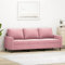 Générique Canapé à 3 Places Rose 180 cm Velours,Meubles,Canapés,28.2 kg,Rose,359212