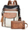 Shrrie Rucksack für Damen, modischer Leder-Rucksack, Geldbörse, Designer-Reiserucksack, Schultertasche, 2-9 Schwarz mit Braun und Weiß, Benutzerdefiniert