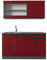 Vicco Singleküche R-Line, Küchenzeile Single, Rot/Anthrazit, 140 cm, AP Anthrazit