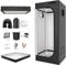TOPRON Growzelt Komplettset Anbau Set mit 200W LED Vollspektrum Grow Lampe Dimmbar, 40x40x120cm GrowZelt Kit Komplettes Hydroponics Grow Tent Complete Set(40x40x120cm)