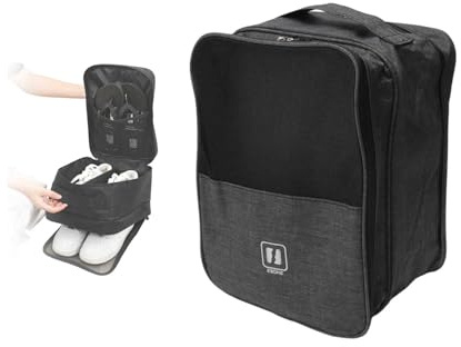Sac de Voyage pour Chaussures Deep Black, Sac à Chaussures De Voyage Peut Contenir 3 Paires De Chaussuress, Organisateur De Poche De Rangement De Chaussure Portable étanche (Noir)