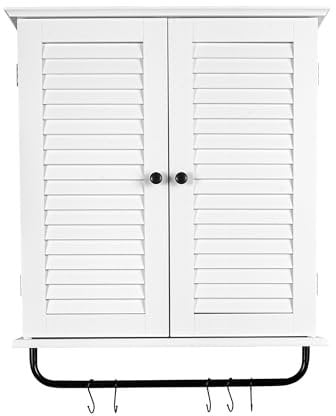 leomark Armario de Pared con Colgador, Armario Meghan Multiusos - Dim: 62,5 cm (Alto) - Mueble de baño - salón Armario de Almacenamiento - Armario para salón, Cocina, Pasillo
