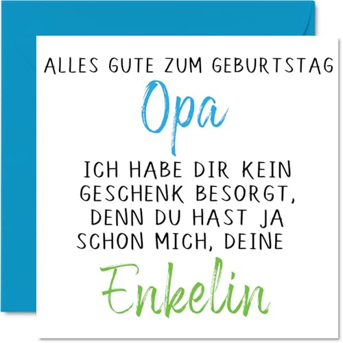 Stuff4 Geburtstagskarten Lustig für Opa, Kein Geschenk | Lustiger Alles Gute Zum Geburtstag Karte von Enkelin 145mm Unhöfliche Scherzen Glückwunschkarten