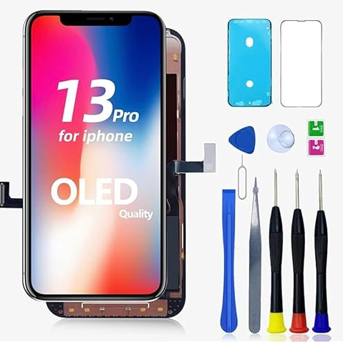 Allfixparts Reemplazo de pantalla para iPhone 13 Pro, digitalizador de pantalla LCD táctil 3D, pieza de reparación táctil con kit de herramientas de reparación y protector de pantalla