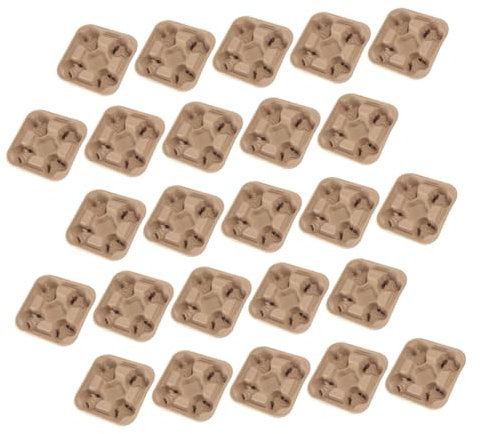 SOLUSTRE 25 Piezas posavasos portabebidas de carton portavasos para llevar Portavasos tazas de café Portavasos de café bandejas para tazas aire embalaje para llevar