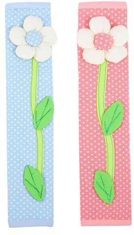 Yardenfun 2pcs Fridge Handle Covers Kitchen Refrigerator Door Handle Protector Set Blue and Pink for Comfortable to Hold and Surface Protection