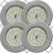 4er Set Flache SMD LED Modul Einbaustrahler | Farbe Edelstahl gebürstet | 5W | 230V | Starr | Klemmring | LED Spots für die Decke mit wenig Einbautiefe | Wohnzimmer | Küche | Schlafzimmer usw.