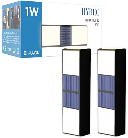 HYBEC- Solar Lampe Mit Bewegungsmelder, LED Strahler für Außen Garten, Solarlicht Mit Licht (Pack 6)