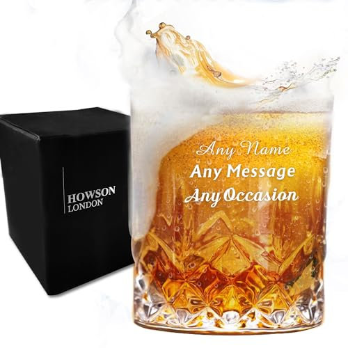 EDSG Personalised Whisky Glass for Men 7oz/210ml Engraved Whiskey Glasses Gifts for Men Whiskey Tumbler Personalised Glass Engraved Gifts for Christmas(Design 3)
