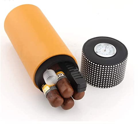 WDWDW Cigar Box Cigar Humidors,Humidor Leather Travel Ceportable Cigar Case Jar Humidifier Hygrometer Box Fit 5 Cigars