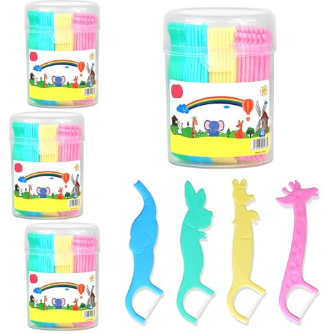 Liwein 160 pezzi Filo interdentale per bambini, Forcella interdentale, Flossper Denti Orale Cura Denti e Salute Igiene Orale Flosser Forcella, Bastoncini per filo interdentale Junior (160)