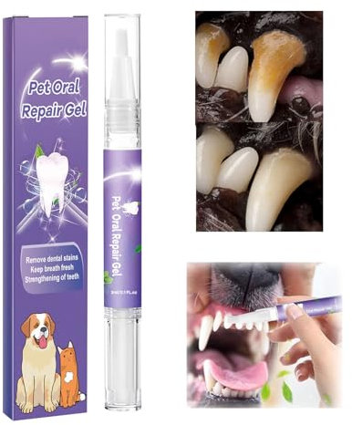 Zahnpflege-Gel für Hunde und Katzen, Zahnreinigungsstift mit Bürste, Mundpflege und Atem-Frische (1)