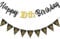 TOPWAYS Deko 10 Geburtstag Banner Mädchen Jungen, Schwarz Gold Geburtstagsdeko 10. Geburtstag Girlande Happy 10 Birthday Banner Wimpelkette für 10Geburtstag Jungen Mädchen Deko (Geburtstag10)
