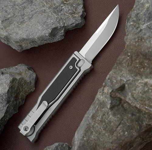 Klappmesser Taschenmesser EDC Messer D2 Stahlklinge Einhandmesser Aluminium G10 Griff EDC Tool für Outdoor Camping Wandern